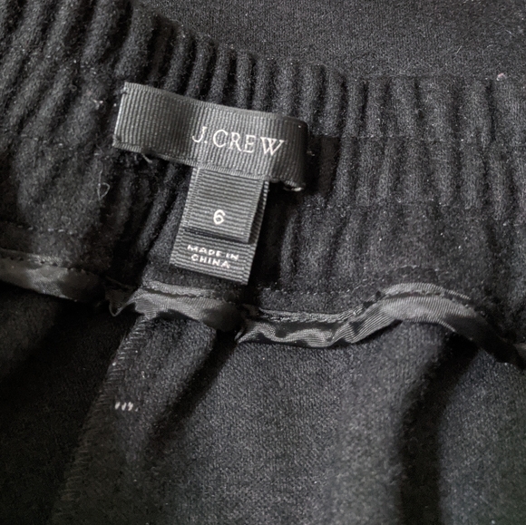 J. Crew Women's Size 6 Black Wool Blend Elastic Waist Straight Leg tapered Pants - Picture 5 of 5